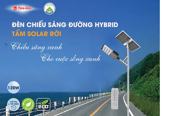 ĐÈN ĐƯỜNG HYBRID TẤM SOLAR RỜI 120W