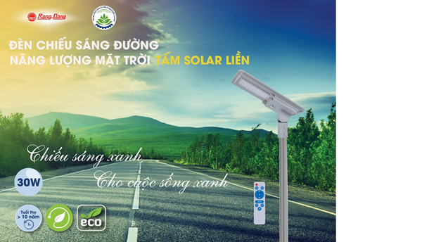 ĐÈN ĐƯỜNG NLMT TẤM SOLAR LIỀN 30W
