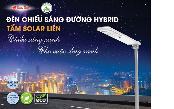 ĐÈN ĐƯỜNG HYBRID TẤM SOLAR LIỀN 60W