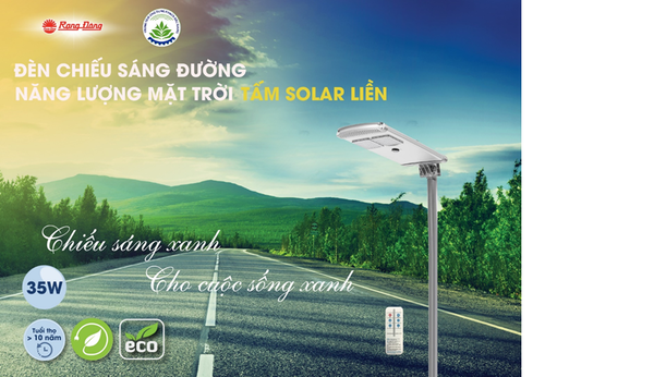 ĐÈN ĐƯỜNG NLMT TẤM SOLAR LIỀN 35W