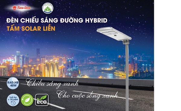 ĐÈN ĐƯỜNG HYBRID TẤM SOLAR LIỀN 40W